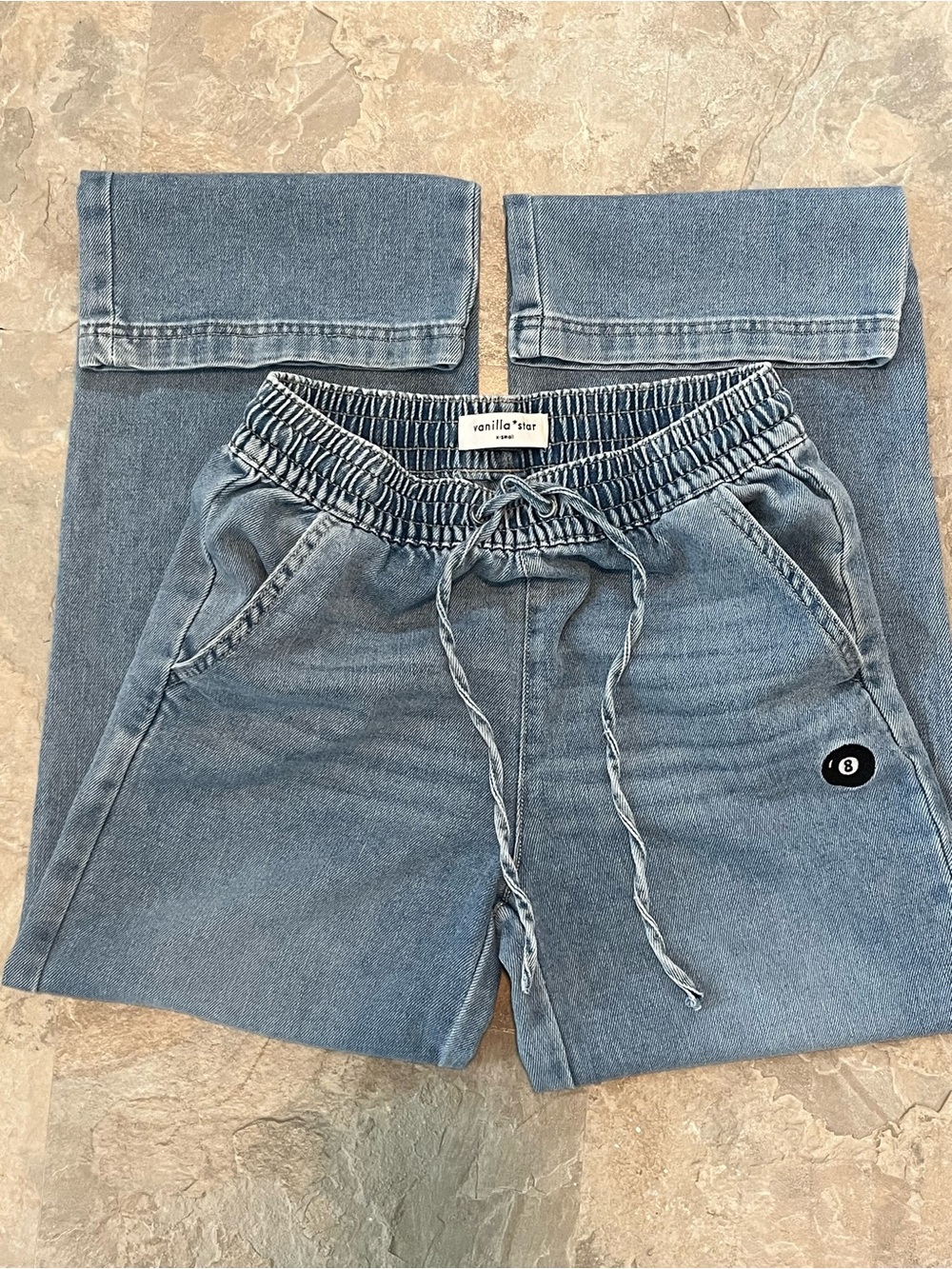 Vanilla Star Light Blue Denim Elastic Waist   Pull on Jeans